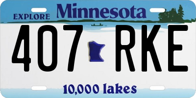 MN license plate 407RKE