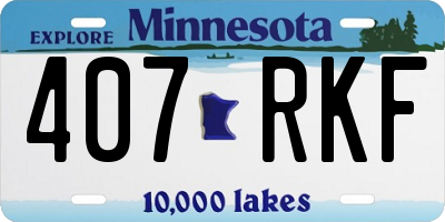 MN license plate 407RKF