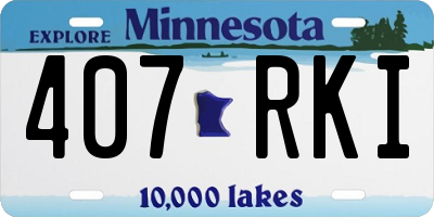 MN license plate 407RKI