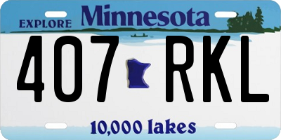 MN license plate 407RKL