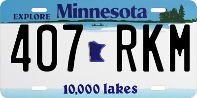 MN license plate 407RKM