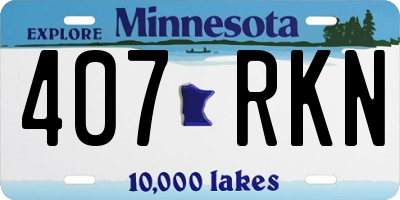 MN license plate 407RKN