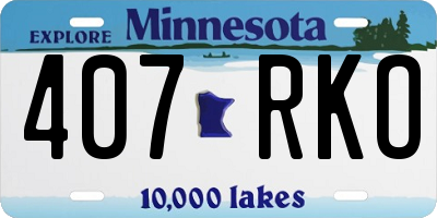 MN license plate 407RKO