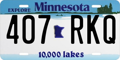 MN license plate 407RKQ