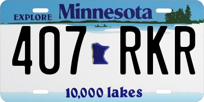 MN license plate 407RKR