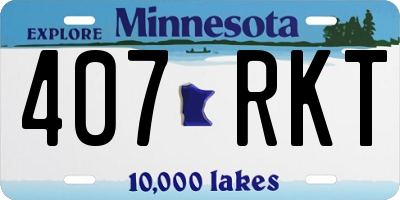 MN license plate 407RKT