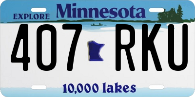 MN license plate 407RKU
