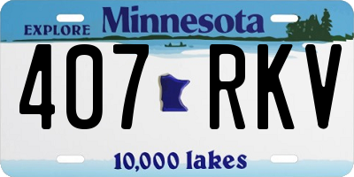 MN license plate 407RKV