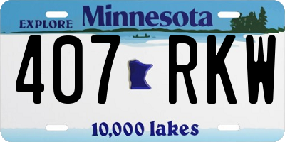 MN license plate 407RKW