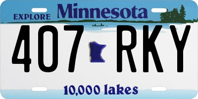 MN license plate 407RKY