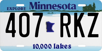 MN license plate 407RKZ