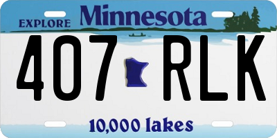MN license plate 407RLK