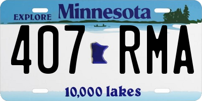 MN license plate 407RMA