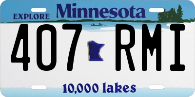 MN license plate 407RMI