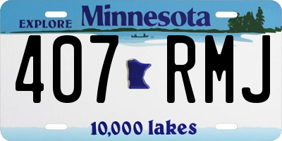 MN license plate 407RMJ