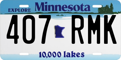 MN license plate 407RMK