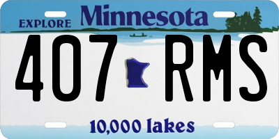 MN license plate 407RMS