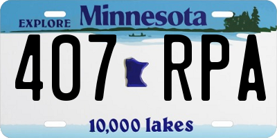 MN license plate 407RPA