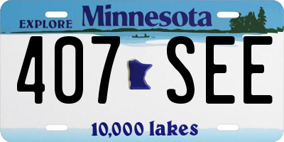 MN license plate 407SEE