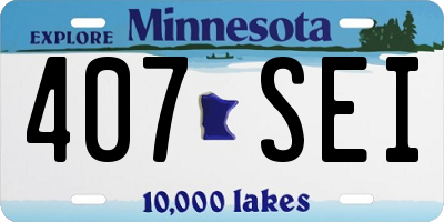 MN license plate 407SEI