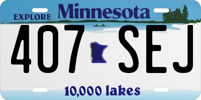 MN license plate 407SEJ