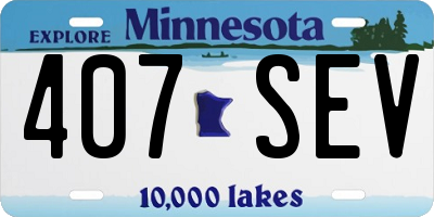 MN license plate 407SEV