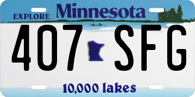 MN license plate 407SFG