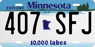 MN license plate 407SFJ