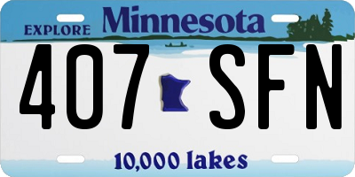 MN license plate 407SFN