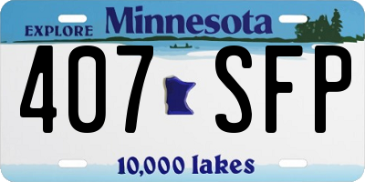 MN license plate 407SFP