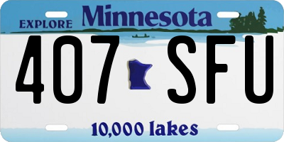 MN license plate 407SFU