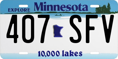 MN license plate 407SFV