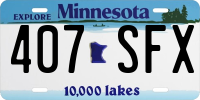 MN license plate 407SFX