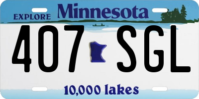 MN license plate 407SGL