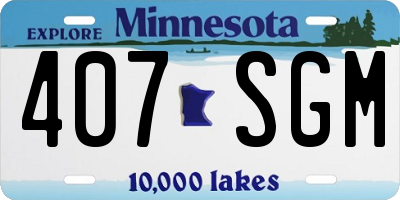 MN license plate 407SGM