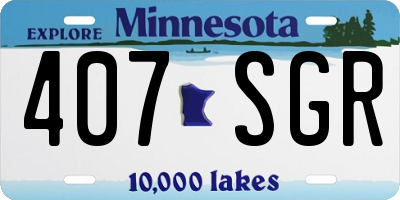 MN license plate 407SGR