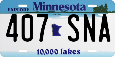 MN license plate 407SNA