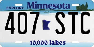 MN license plate 407STC