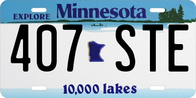 MN license plate 407STE