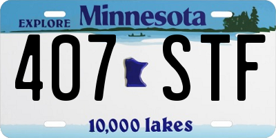 MN license plate 407STF