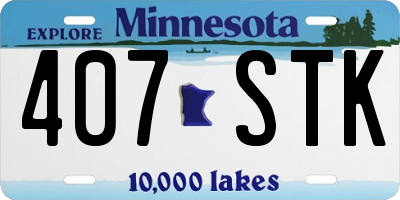 MN license plate 407STK