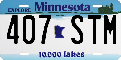 MN license plate 407STM