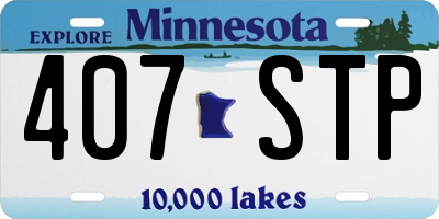 MN license plate 407STP