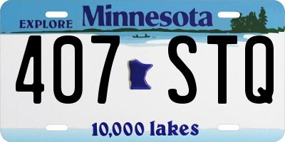 MN license plate 407STQ