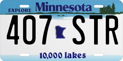 MN license plate 407STR