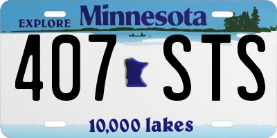 MN license plate 407STS