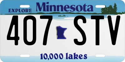 MN license plate 407STV
