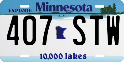 MN license plate 407STW