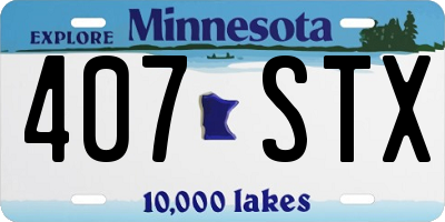 MN license plate 407STX