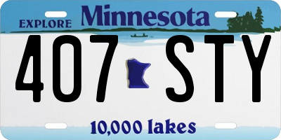 MN license plate 407STY